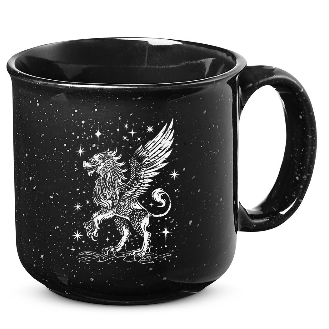 Mystical Creepy Gryphon Greek Mythical Creature 15oz Campfire Ceramic Mug