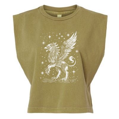 Mystical Creepy Gryphon Greek Mythical Creature Garment-Dyed Women's Muscle Tee