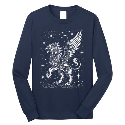 Mystical Creepy Gryphon Greek Mythical Creature Long Sleeve Shirt