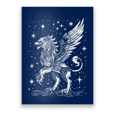 Mystical Creepy Gryphon Greek Mythical Creature Poster