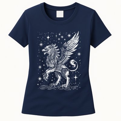 Mystical Creepy Gryphon Greek Mythical Creature Womens T-Shirt