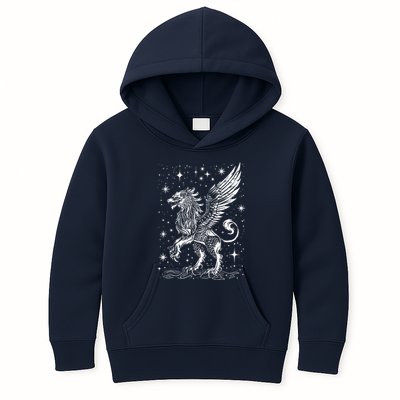 Mystical Creepy Gryphon Greek Mythical Creature Kids Hoodie