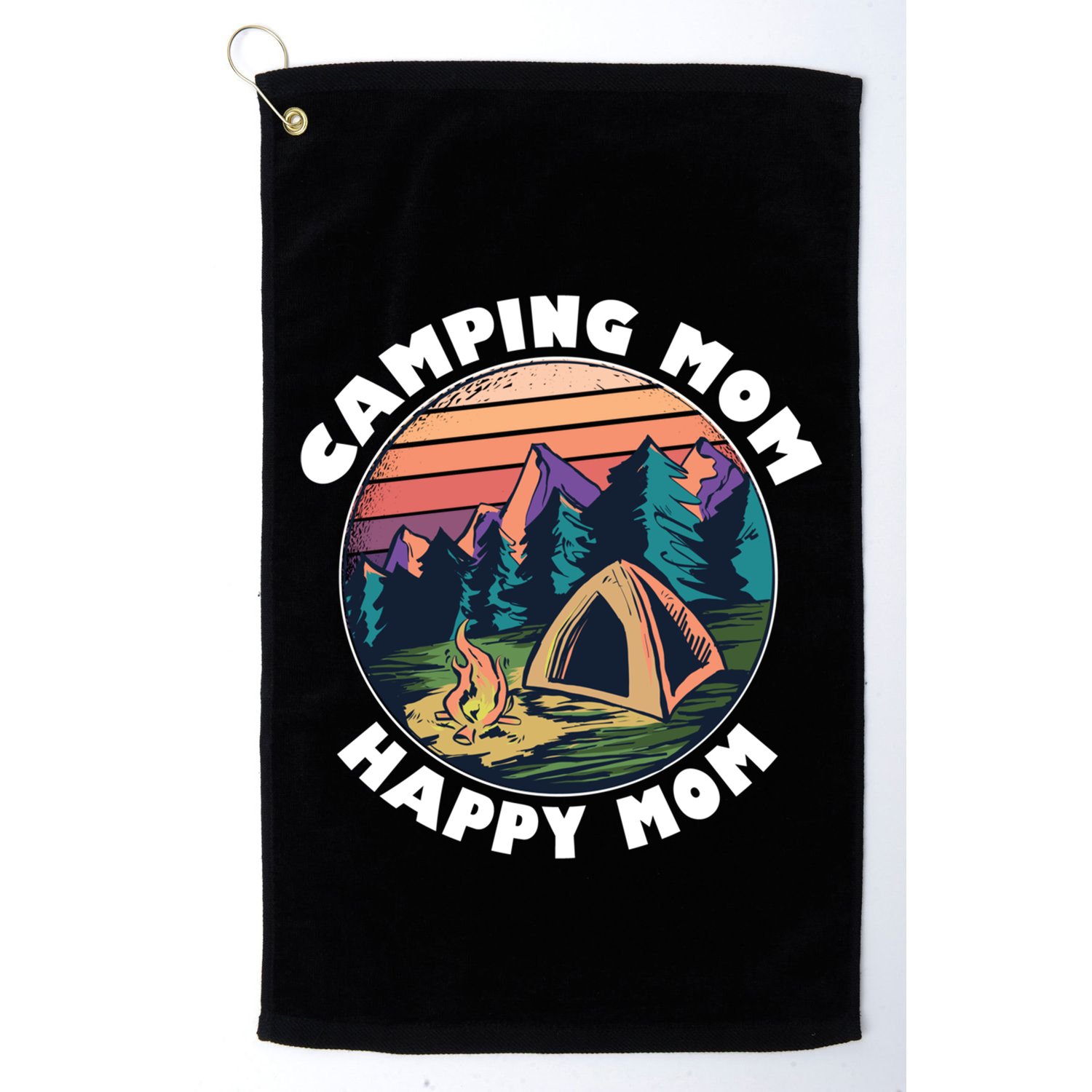 Mom Camping Gift Happy Camping Mom Camper Gift Mother Meaningful Gift Golf Towel