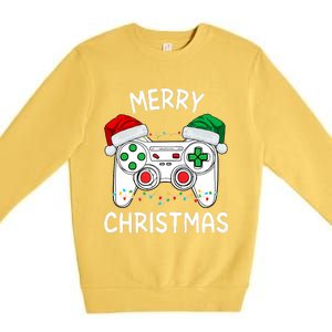 Merry Christmas Gamer Video Gaming Controller Santa Hat Xmas Tank Top Premium Crewneck Sweatshirt