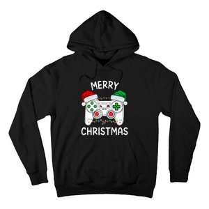 Merry Christmas Gamer Video Gaming Controller Santa Hat Xmas Tank Top Hoodie