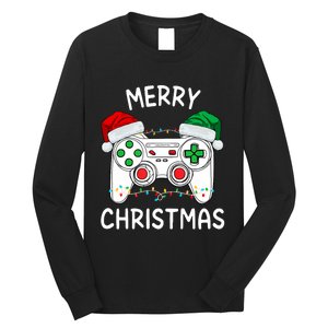 Merry Christmas Gamer Video Gaming Controller Santa Hat Xmas Tank Top Long Sleeve Shirt