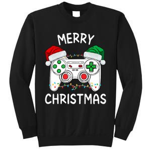 Merry Christmas Gamer Video Gaming Controller Santa Hat Xmas Tank Top Sweatshirt