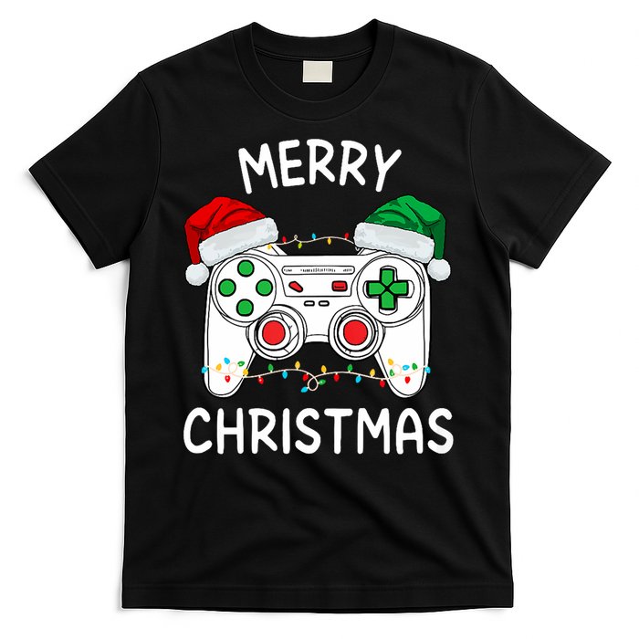 Merry Christmas Gamer Video Gaming Controller Santa Hat Xmas Tank Top T-Shirt