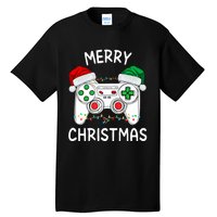 Merry Christmas Gamer Video Gaming Controller Santa Hat Xmas Tank Top Tall T-Shirt