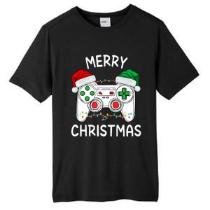 Merry Christmas Gamer Video Gaming Controller Santa Hat Xmas Tank Top Tall Fusion ChromaSoft Performance T-Shirt