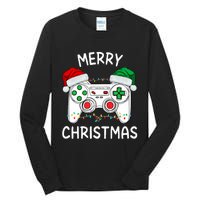 Merry Christmas Gamer Video Gaming Controller Santa Hat Xmas Tank Top Tall Long Sleeve T-Shirt