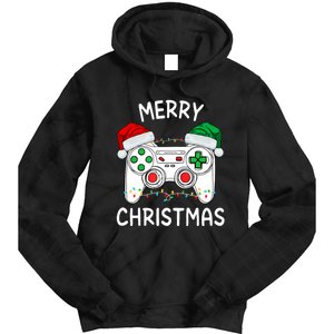 Merry Christmas Gamer Video Gaming Controller Santa Hat Xmas Tank Top Tie Dye Hoodie