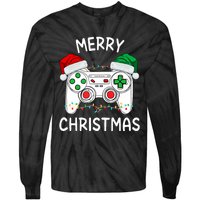 Merry Christmas Gamer Video Gaming Controller Santa Hat Xmas Tank Top Tie-Dye Long Sleeve Shirt