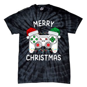 Merry Christmas Gamer Video Gaming Controller Santa Hat Xmas Tank Top Tie-Dye T-Shirt