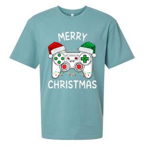 Merry Christmas Gamer Video Gaming Controller Santa Hat Xmas Tank Top Sueded Cloud Jersey T-Shirt