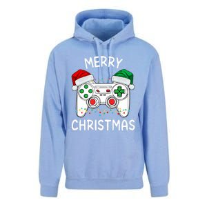 Merry Christmas Gamer Video Gaming Controller Santa Hat Xmas Tank Top Unisex Surf Hoodie