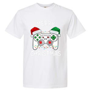 Merry Christmas Gamer Video Gaming Controller Santa Hat Xmas Tank Top Garment-Dyed Heavyweight T-Shirt