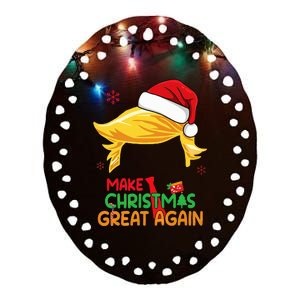 Make Christmas Great Again Funny Trump Christmas Ceramic Oval Ornament