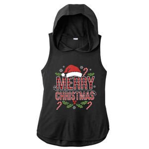 Merry Christmas Gifts Lights Red Santa Hat For Tank Top Ladies PosiCharge Tri-Blend Wicking Draft Hoodie Tank