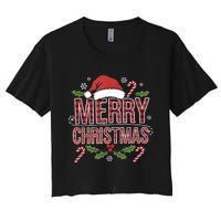 Merry Christmas Gifts Lights Red Santa Hat For Tank Top Women's Crop Top Tee