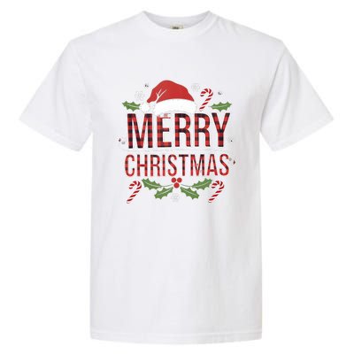 Merry Christmas Gifts Lights Red Santa Hat For Tank Top Garment-Dyed Heavyweight T-Shirt