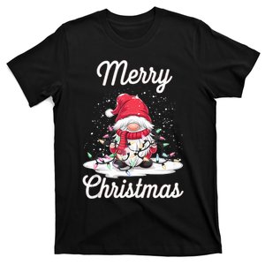 Merry Christmas Gnome Santa Hat Xmas Christmas Lights Party Tank Top T-Shirt