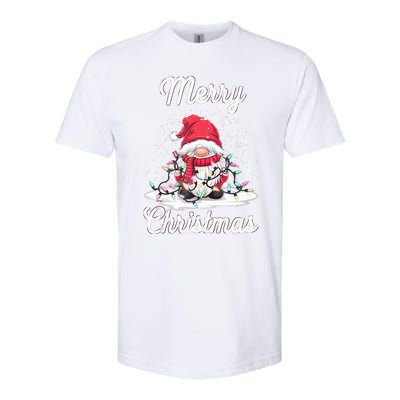 Merry Christmas Gnome Santa Hat Xmas Christmas Lights Party Tank Top Softstyle® CVC T-Shirt