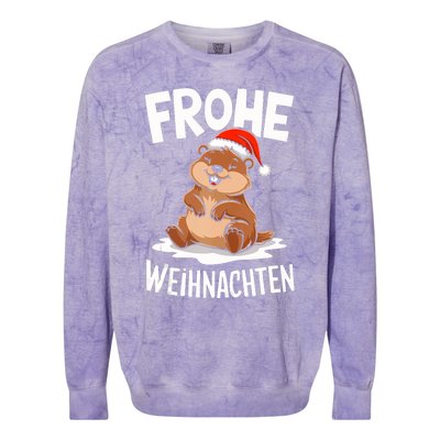 Merry Christmas Groundhog Frohe Weihnachten Tank Top Colorblast Crewneck Sweatshirt