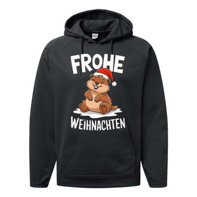 Merry Christmas Groundhog Frohe Weihnachten Tank Top Performance Fleece Hoodie