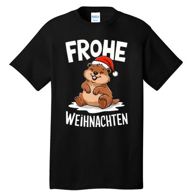 Merry Christmas Groundhog Frohe Weihnachten Tank Top Tall T-Shirt