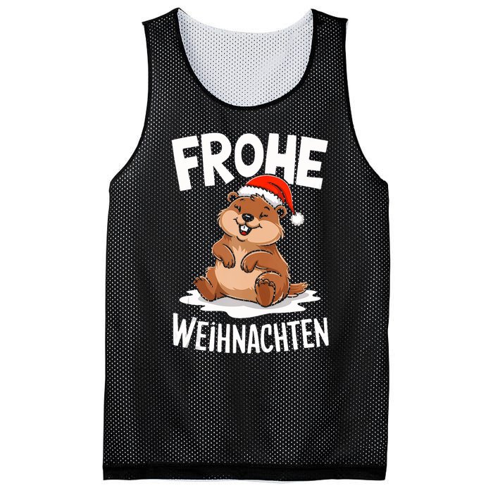 Merry Christmas Groundhog Frohe Weihnachten Tank Top Mesh Reversible Basketball Jersey Tank