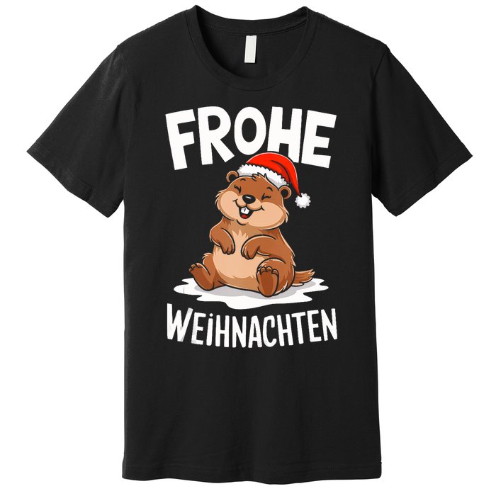 Merry Christmas Groundhog Frohe Weihnachten Tank Top Premium T-Shirt