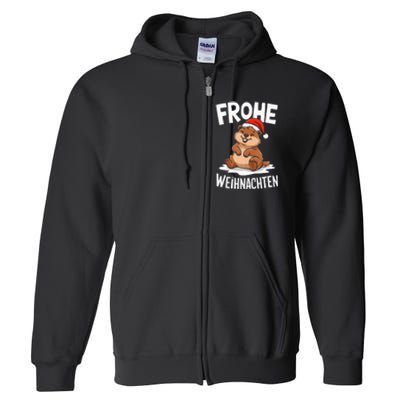 Merry Christmas Groundhog Frohe Weihnachten Tank Top Full Zip Hoodie