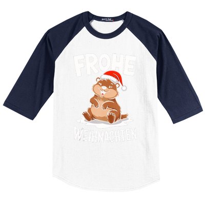 Merry Christmas Groundhog Frohe Weihnachten Tank Top Baseball Sleeve Shirt