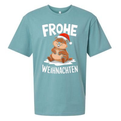 Merry Christmas Groundhog Frohe Weihnachten Tank Top Sueded Cloud Jersey T-Shirt