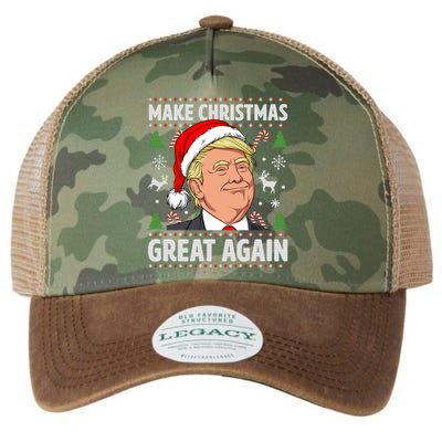 Make Christmas Great Again Funny Trump Ugly Christmas  Legacy Tie Dye Trucker Hat