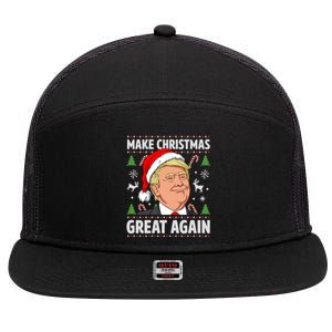 Make Christmas Great Again Funny Trump Ugly Christmas  7 Panel Mesh Trucker Snapback Hat