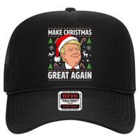 Make Christmas Great Again Funny Trump Ugly Christmas  High Crown Mesh Back Trucker Hat