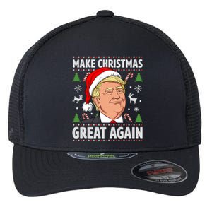 Make Christmas Great Again Funny Trump Ugly Christmas  Flexfit Unipanel Trucker Cap