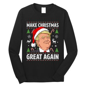 Make Christmas Great Again Funny Trump Ugly Christmas  Long Sleeve Shirt