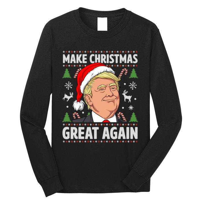 Make Christmas Great Again Funny Trump Ugly Christmas  Long Sleeve Shirt