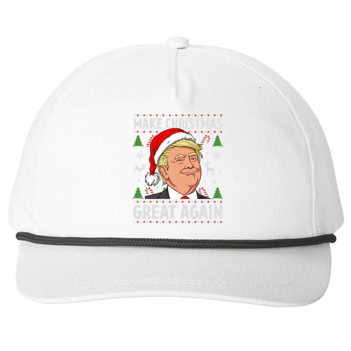 Make Christmas Great Again Funny Trump Ugly Christmas  Snapback Five-Panel Rope Hat