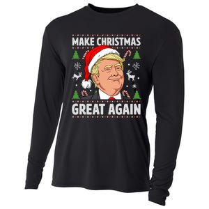 Make Christmas Great Again Funny Trump Ugly Christmas  Cooling Performance Long Sleeve Crew