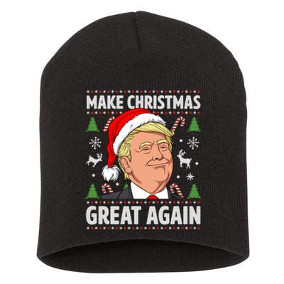 Make Christmas Great Again Funny Trump Ugly Christmas  Short Acrylic Beanie