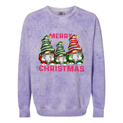 Merry Christmas Gnomes Xmas Matching Family Colorblast Crewneck Sweatshirt