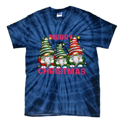 Merry Christmas Gnomes Xmas Matching Family Tie-Dye T-Shirt