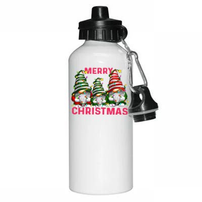 Merry Christmas Gnomes Xmas Matching Family Aluminum Water Bottle 