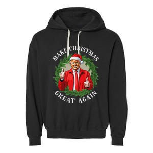 Make Christmas Great Again Donald Trump Maga Garment-Dyed Fleece Hoodie