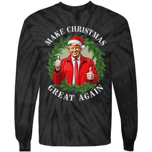 Make Christmas Great Again Donald Trump Maga Tie-Dye Long Sleeve Shirt