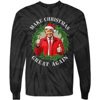 Make Christmas Great Again Donald Trump Maga Tie-Dye Long Sleeve Shirt